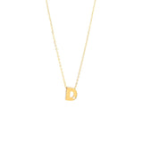 Yellow Gold Round Initial Necklace