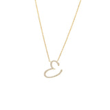 Cursive Initial Diamond Necklace