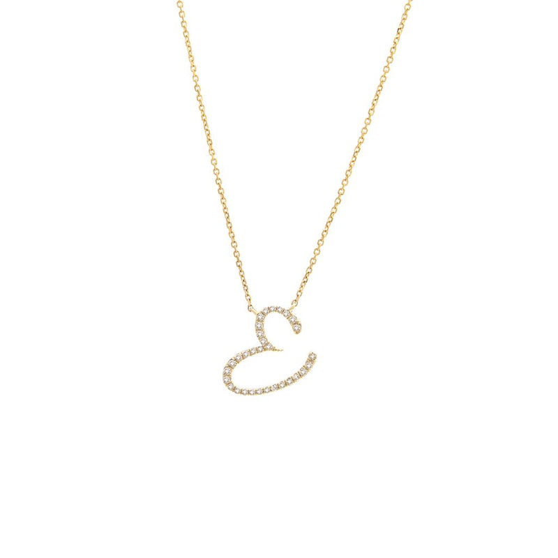 Cursive Initial Diamond Necklace