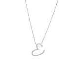 Cursive White Gold Initial Diamond Necklace