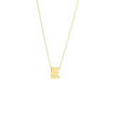 Yellow Gold Round Initial Necklace