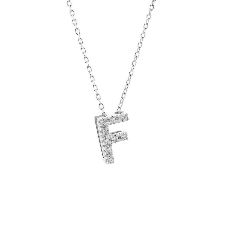 White Gold Initial Necklace