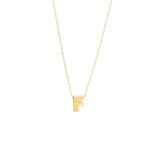 Yellow Gold Round Initial Necklace