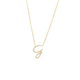 Cursive Initial Diamond Necklace