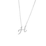 Cursive White Gold Initial Diamond Necklace