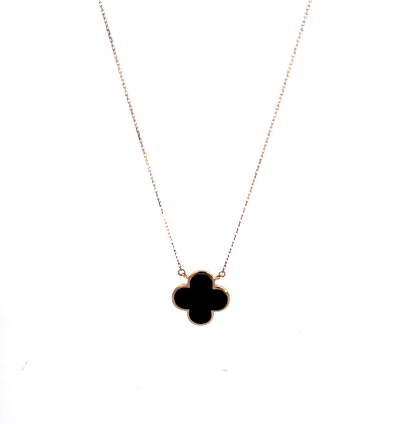 One Big Clover Necklace Yellow Gold