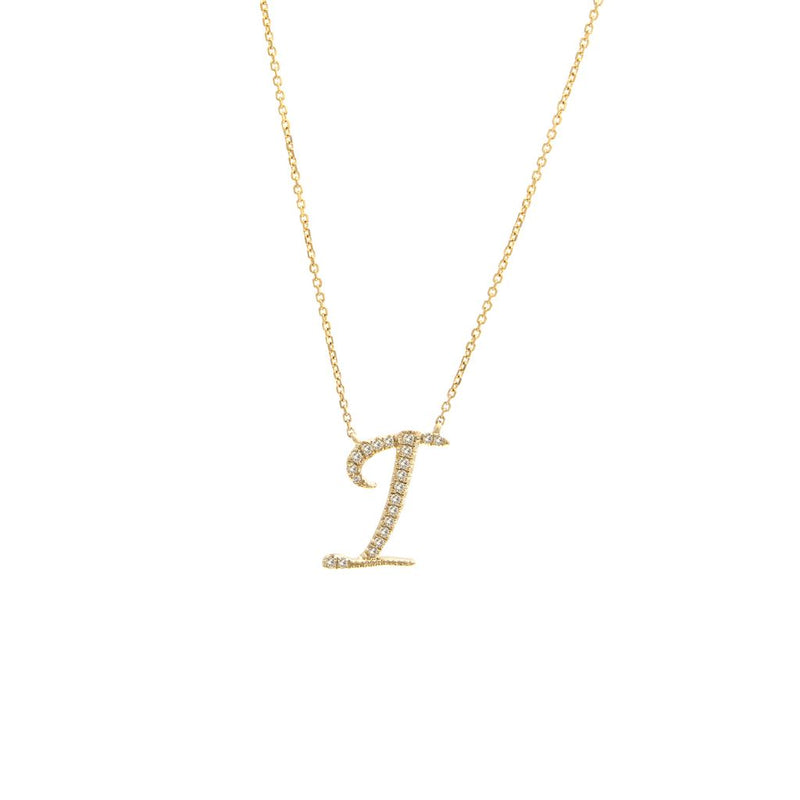 Cursive Initial Diamond Necklace