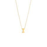 Yellow Gold Round Initial Necklace