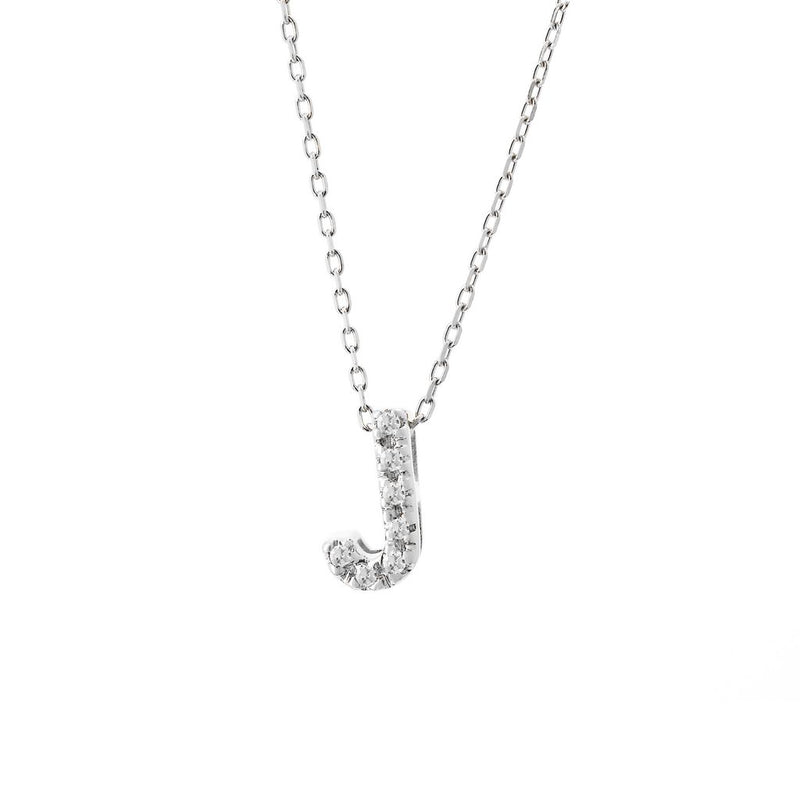 White Gold Initial Necklace