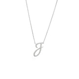 Cursive White Gold Initial Diamond Necklace