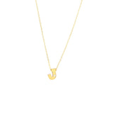 Yellow Gold Round Initial Necklace