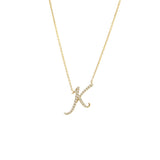 Cursive Initial Diamond Necklace