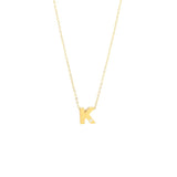 Yellow Gold Round Initial Necklace