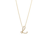 Cursive Initial Diamond Necklace