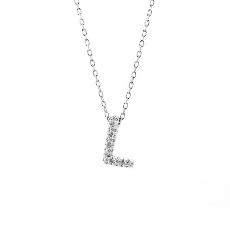 White Gold Initial Necklace