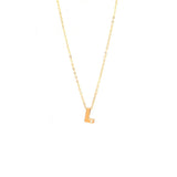 Yellow Gold Round Initial Necklace