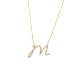 Cursive Initial Diamond Necklace