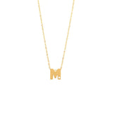 Yellow Gold Round Initial Necklace