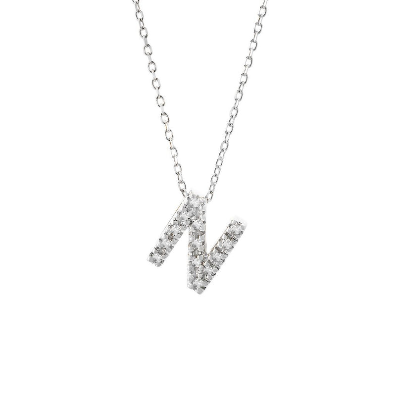 White Gold Initial Necklace