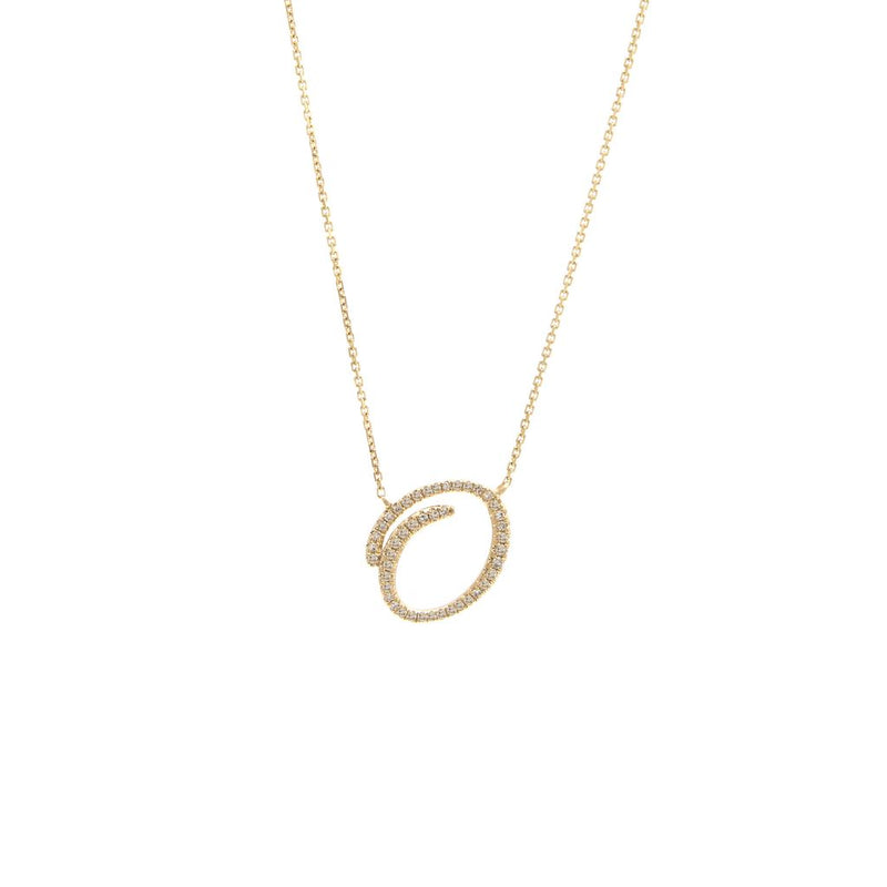 Cursive Initial Diamond Necklace