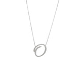 Cursive White Gold Initial Diamond Necklace