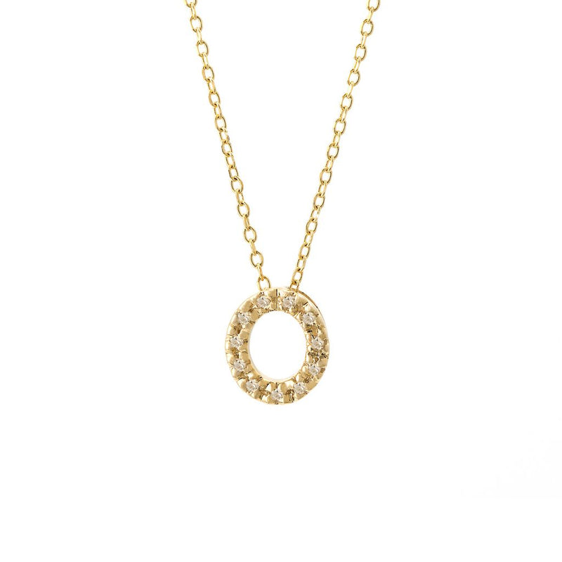 Gold Initial Diamond Necklace