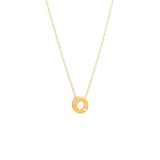 Yellow Gold Round Initial Necklace