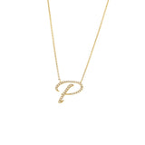 Cursive Initial Diamond Necklace