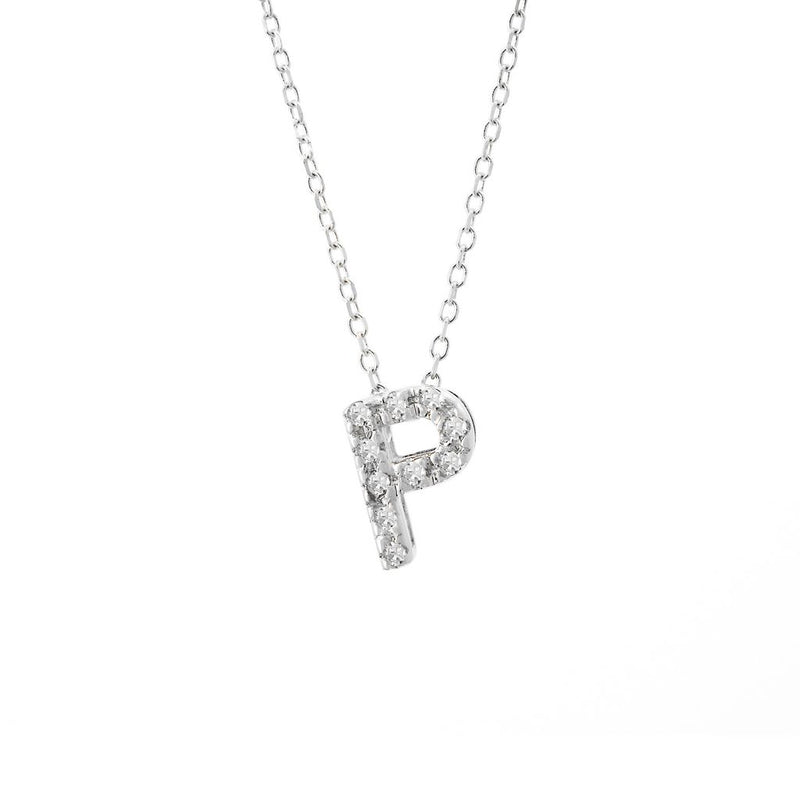 White Gold Initial Necklace