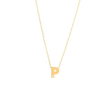 Yellow Gold Round Initial Necklace