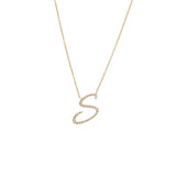 Cursive Initial Diamond Necklace