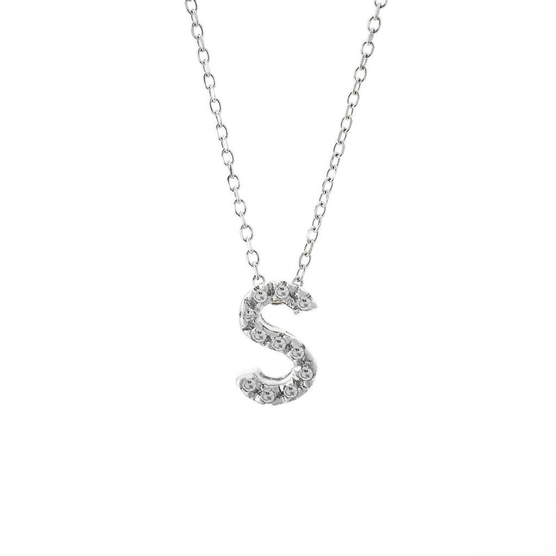 White Gold Initial Necklace