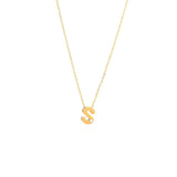 Yellow Gold Round Initial Necklace