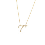 Cursive Initial Diamond Necklace