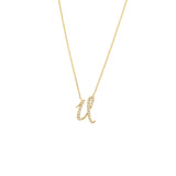 Cursive Initial Diamond Necklace