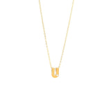 Yellow Gold Round Initial Necklace