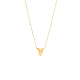 Yellow Gold Round Initial Necklace