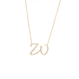 Cursive Initial Diamond Necklace