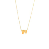 Yellow Gold Round Initial Necklace