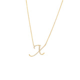 Cursive Initial Diamond Necklace