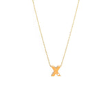 Yellow Gold Round Initial Necklace