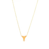 Yellow Gold Round Initial Necklace