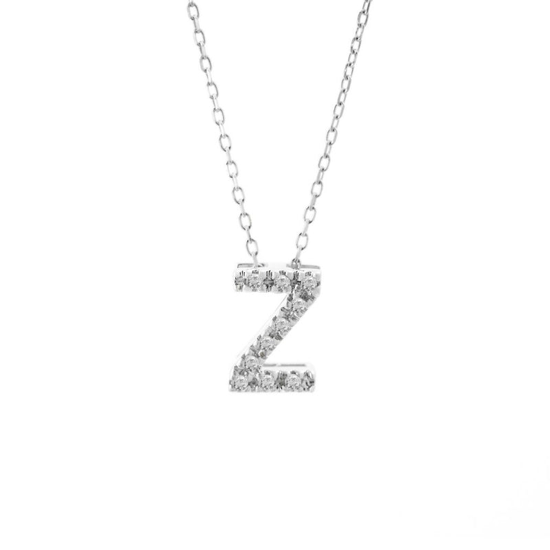 White Gold Initial Necklace