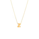 Yellow Gold Round Initial Necklace