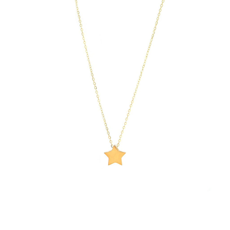 Yellow Gold Star Necklace